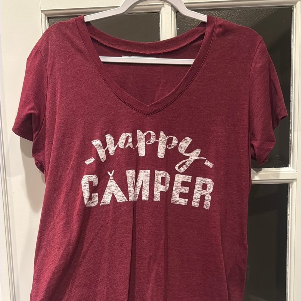 Maurices Red Relaxed Short Sleeve Tee